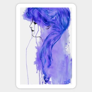 The girl with the lavender hair Sticker